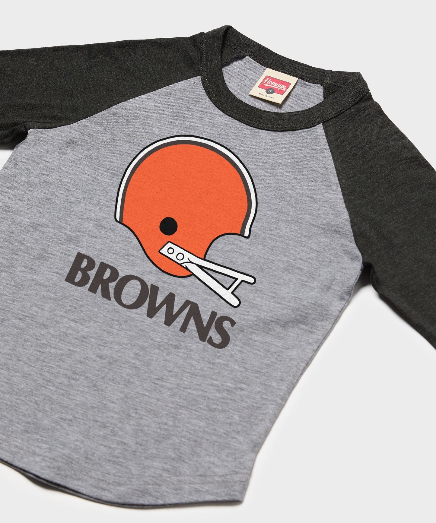 Youth Cleveland Browns Big Helmet Raglan
