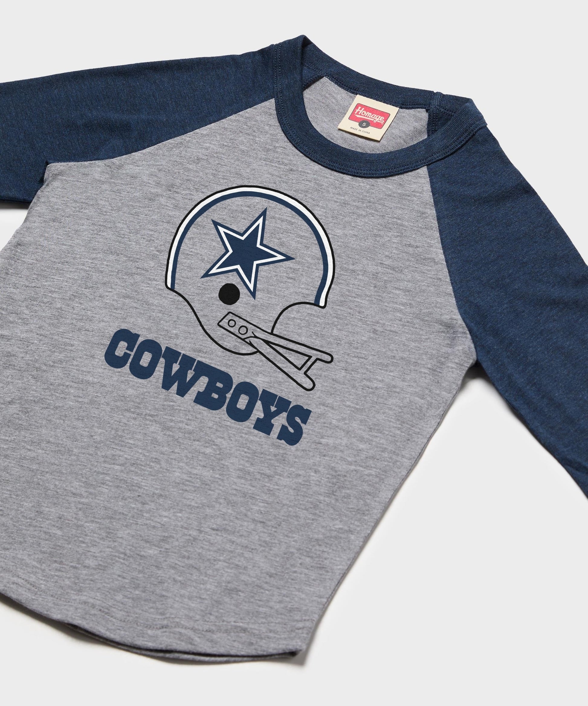 Youth Dallas Cowboys Big Helmet Raglan