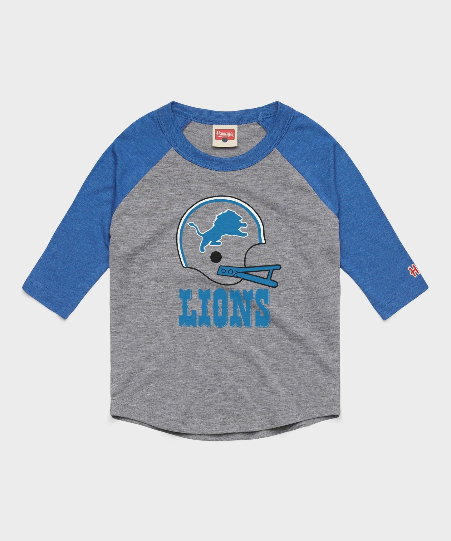 Youth Detroit Lions Big Helmet Raglan