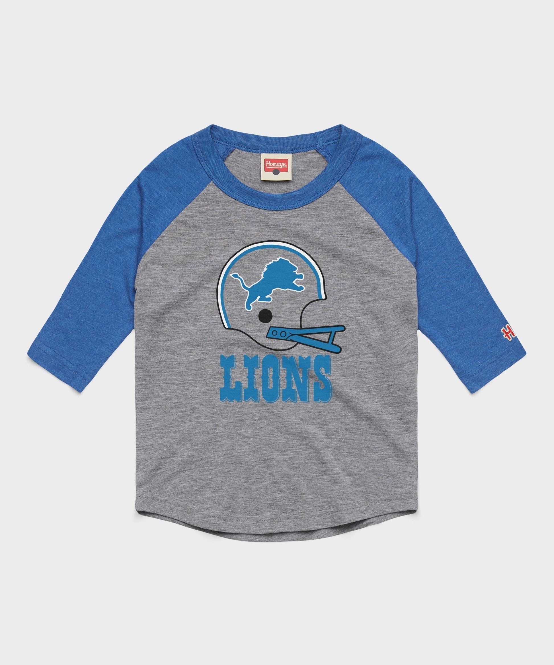 Youth Detroit Lions Big Helmet Raglan