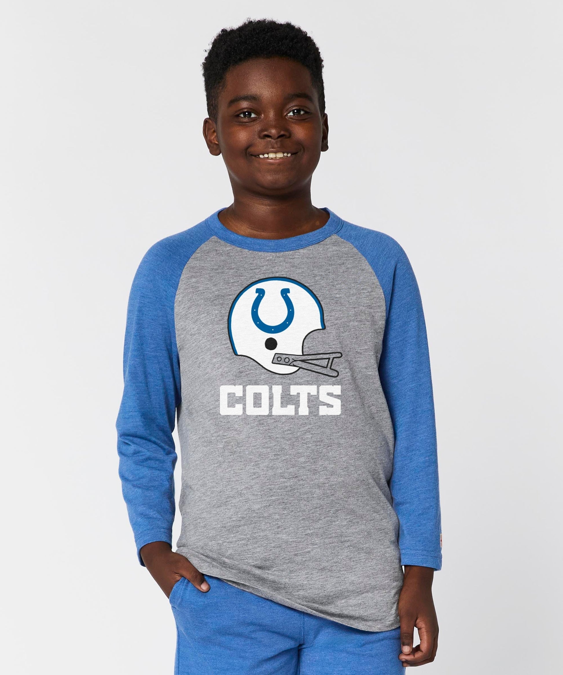 Youth Indianapolis Colts Big Helmet Raglan