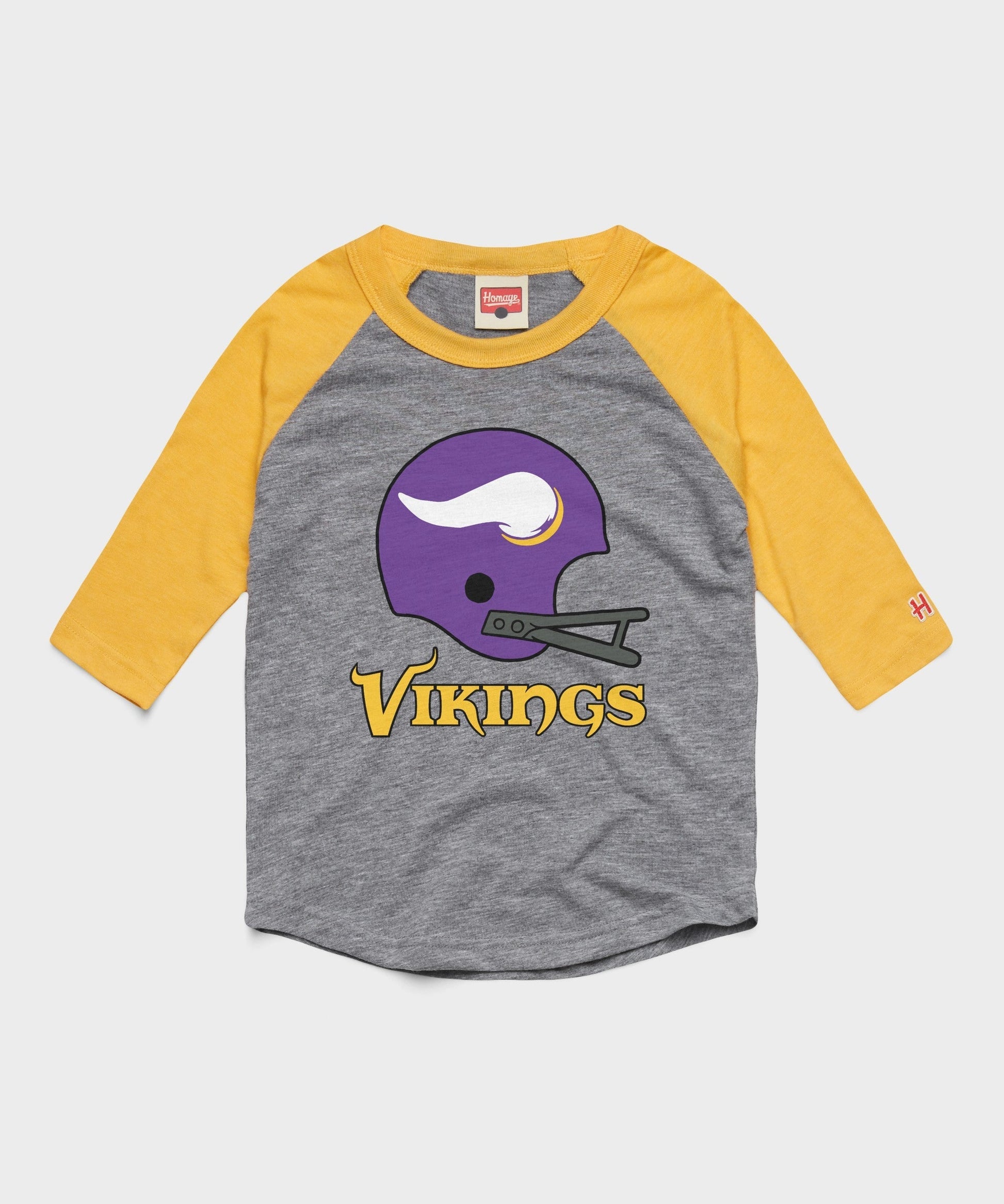 Youth Minnesota Vikings Big Helmet Raglan