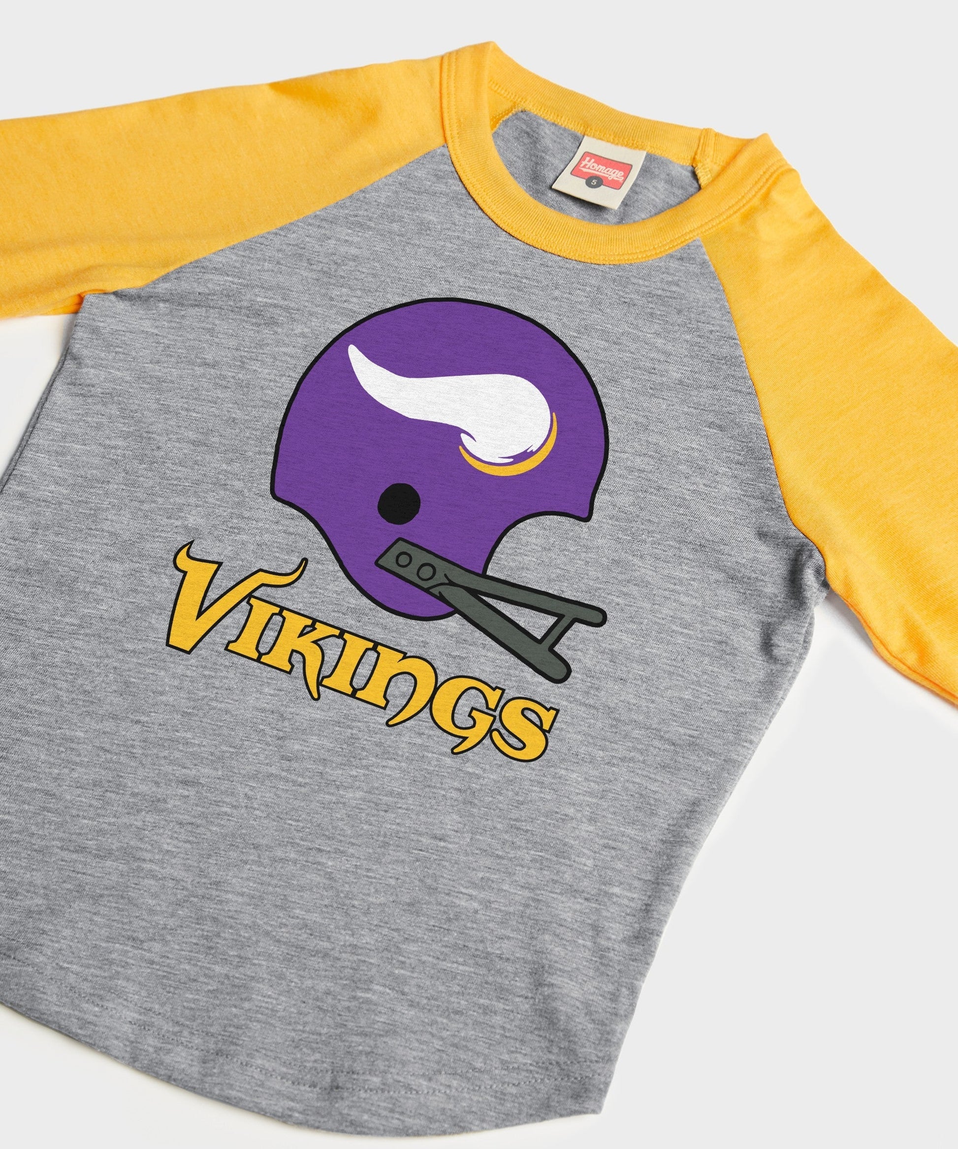 Youth Minnesota Vikings Big Helmet Raglan
