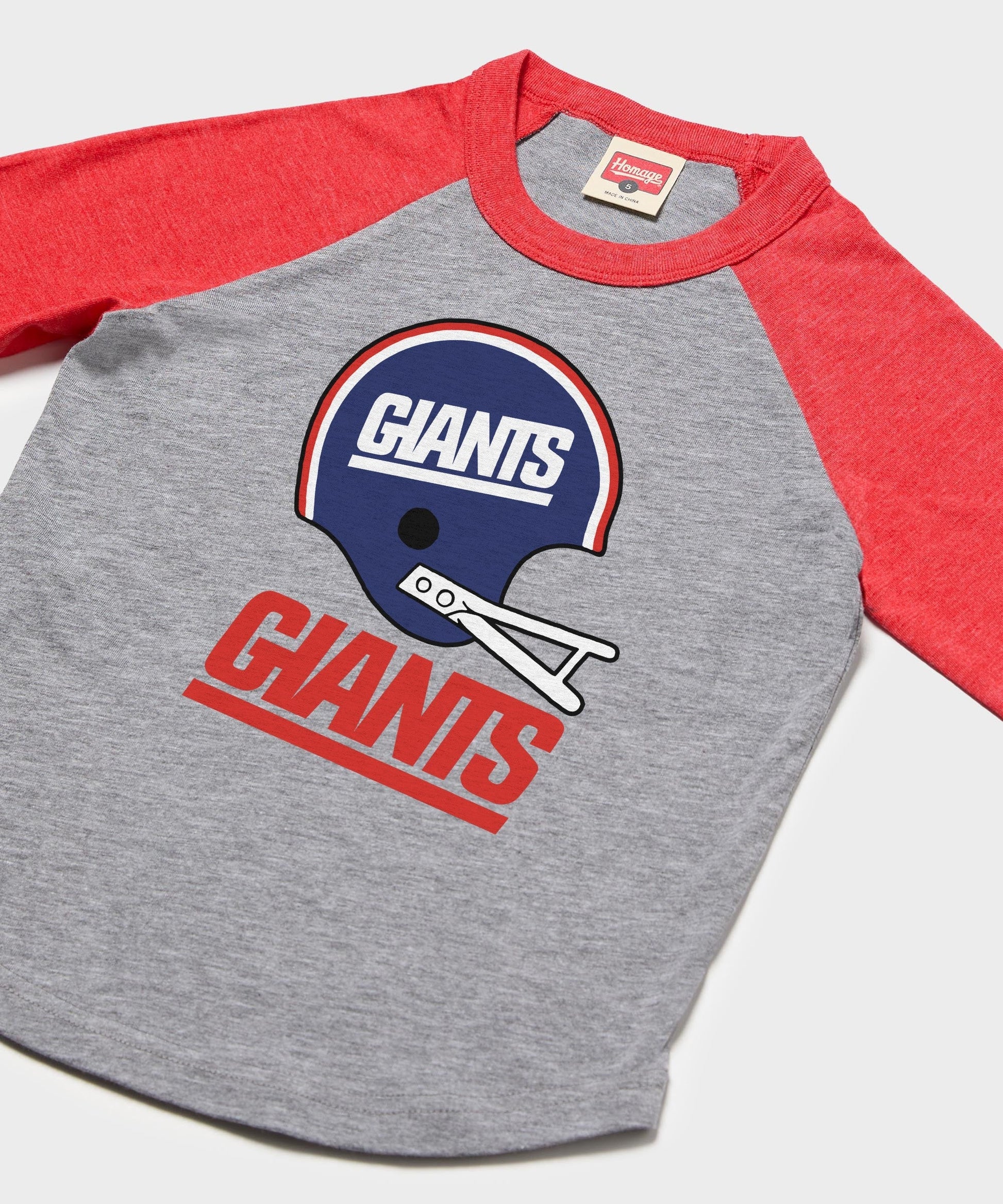 Youth New York Giants Big Helmet Raglan