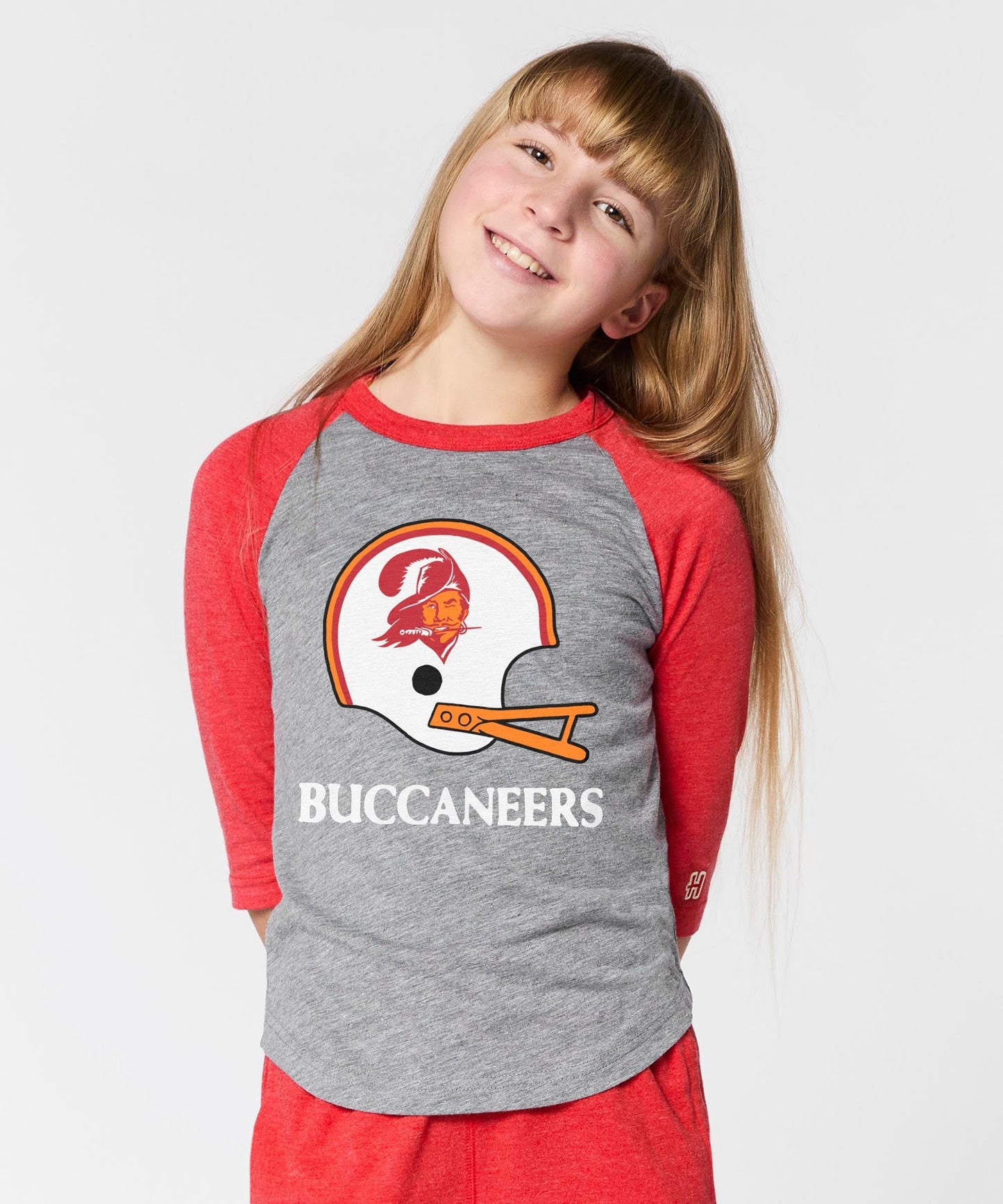 Youth Tampa Bay Buccaneers Big Helmet Raglan