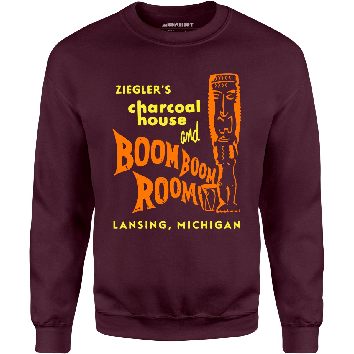 Ziegler's Charcoal House & Boom Boom Room - Lansing, MI - Vintage Tiki Bar - Unisex Sweatshirt