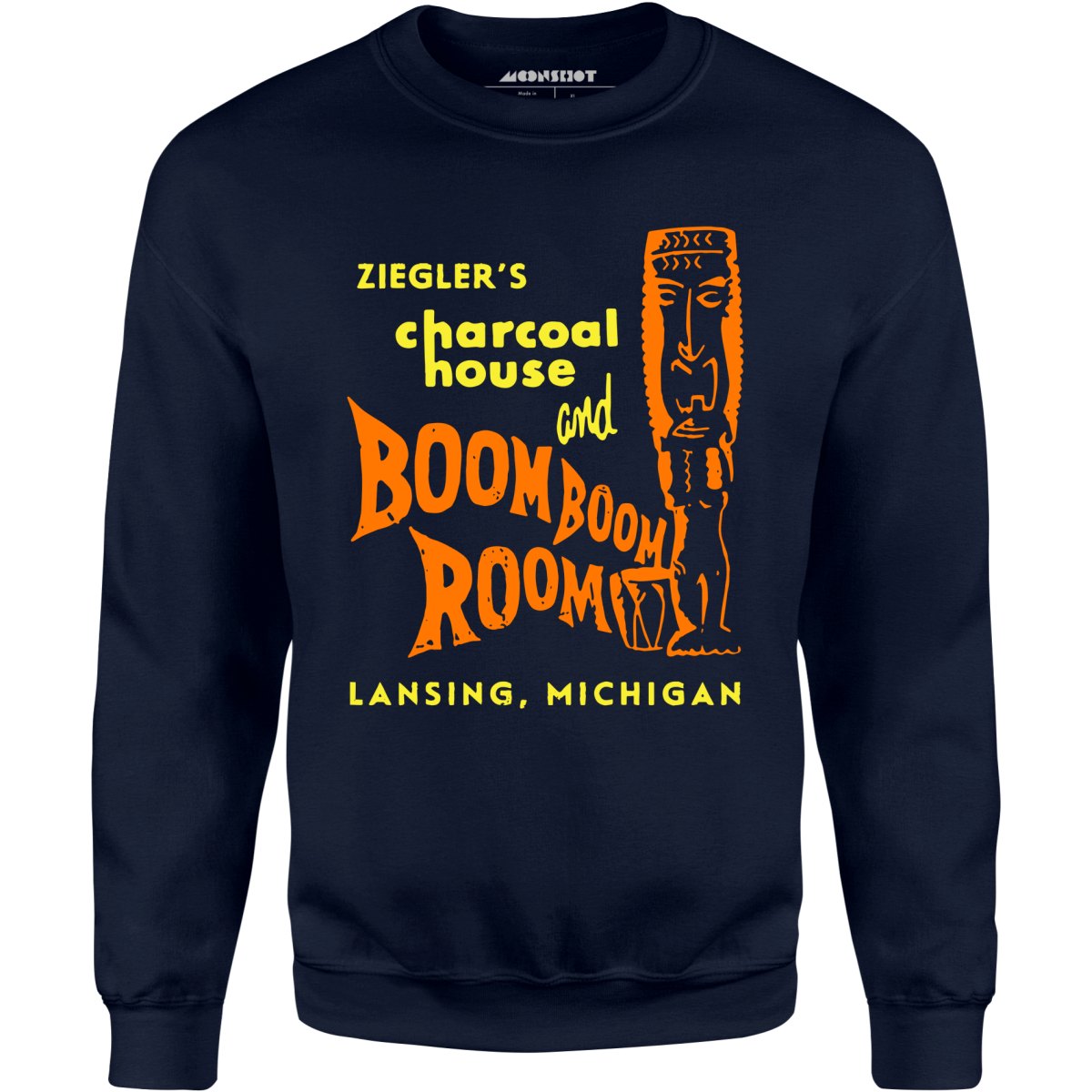 Ziegler's Charcoal House & Boom Boom Room - Lansing, MI - Vintage Tiki Bar - Unisex Sweatshirt