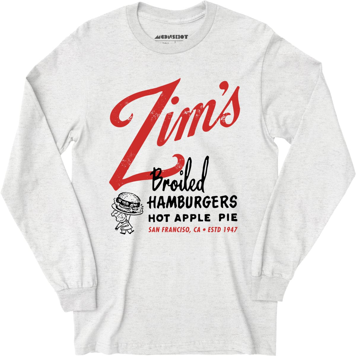 Zim's Hamburgers v1 - San Francisco, CA - Vintage Restaurant - Long Sleeve T-Shirt