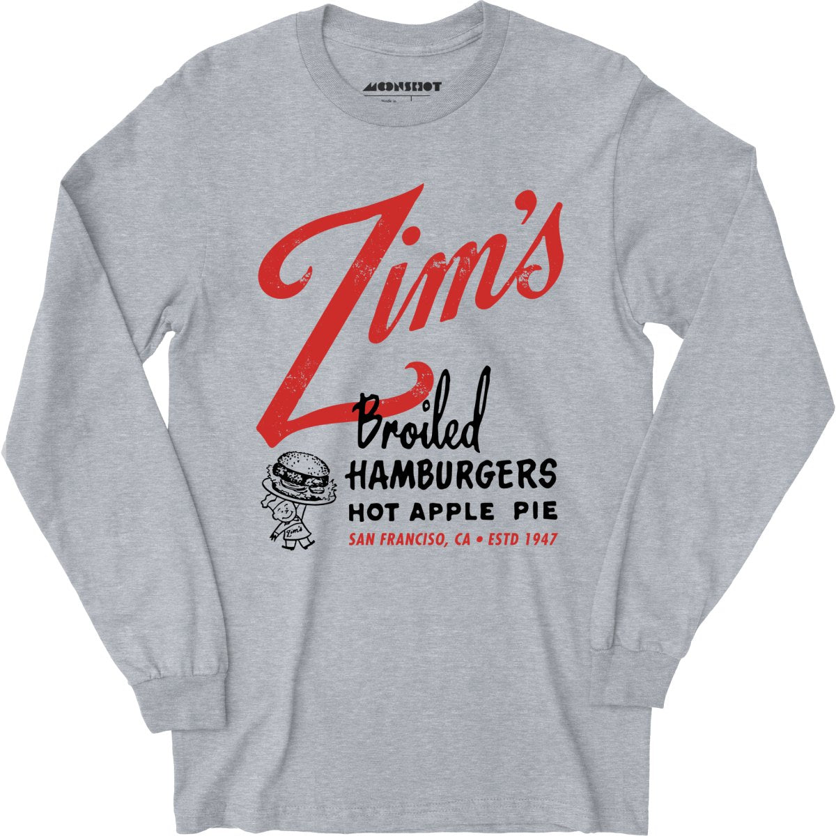 Zim's Hamburgers v1 - San Francisco, CA - Vintage Restaurant - Long Sleeve T-Shirt