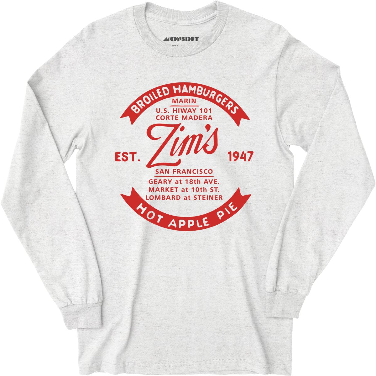 Zim's Hamburgers v4 - San Francisco, CA - Vintage Restaurant - Long Sleeve T-Shirt