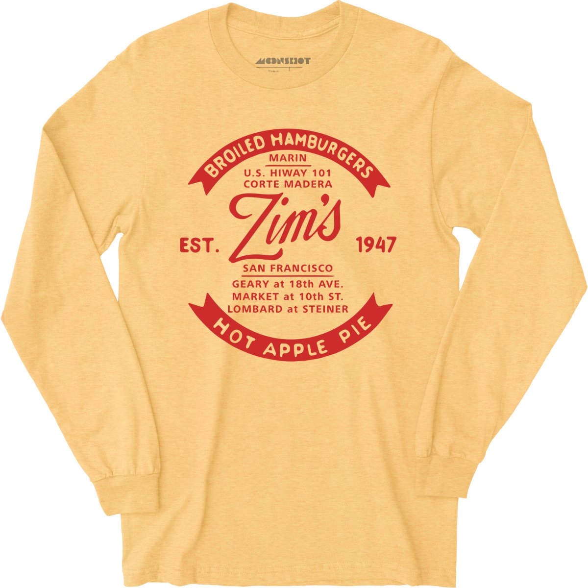 Zim's Hamburgers v4 - San Francisco, CA - Vintage Restaurant - Long Sleeve T-Shirt